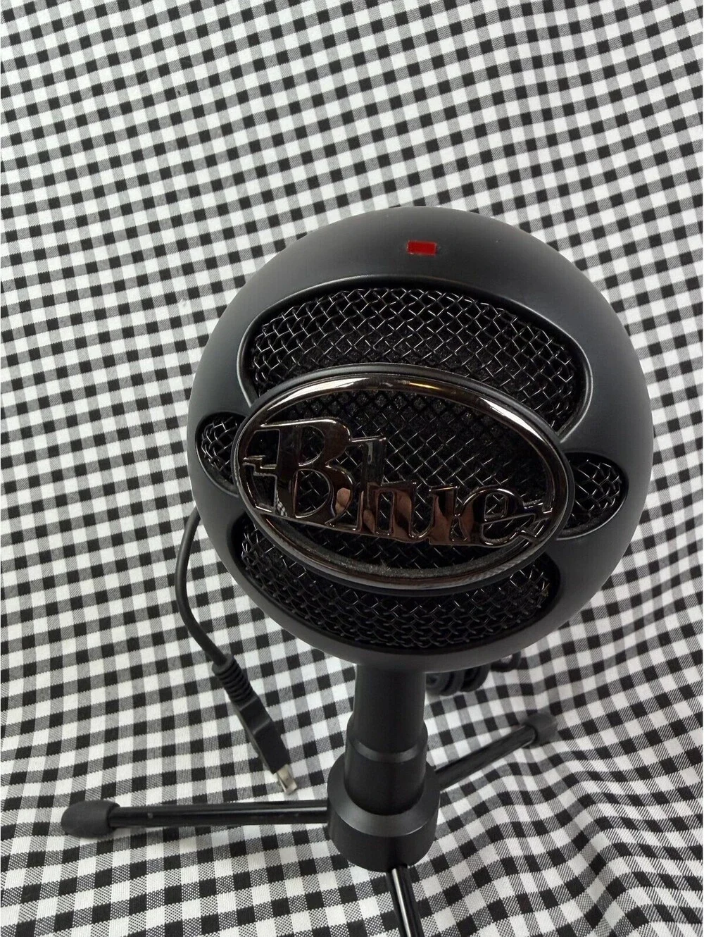 Blue Snowball iCE USB Condenser Microphone Black Tripod Cable Tested Working